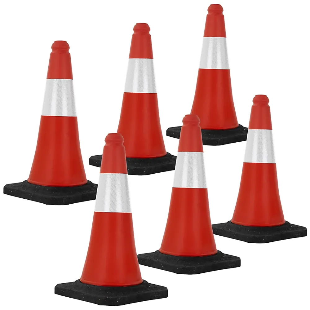 ECD Germany Panneau De Signalisation-6x Cône de signalisation routière rouge/blanc en PVC 51cm bandes réfléchissantes