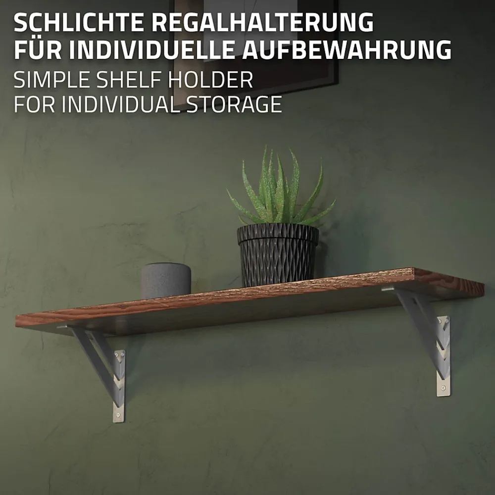 Ml-Design 2x Equerres Etagere mural support d'angle en aluminium argent