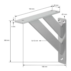 Ml-Design 2x Equerres Etagere mural support d'angle en aluminium argent