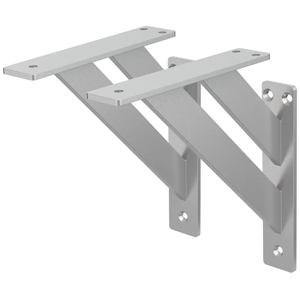 Ml-Design 2x Equerres Etagere mural support d'angle en aluminium argent
