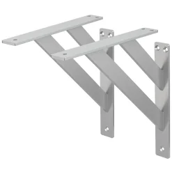 Ml-Design Equerre De Fixation-2x Equerres Etagere mural support d'angle en aluminium argent