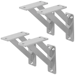 Ml-Design Equerre De Fixation-4x Equerres Etagere mural support d'angle en aluminium argent