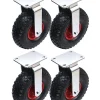 Parnells 300x4 260mm pneumatique 10 pouces roulettes en acier centre fixe gonflé (Lot de 4)