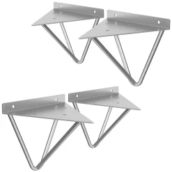 Ml-Design Equerre De Fixation-4x Support Etagere d'angle triangle en métal gris avec vis 160 mm