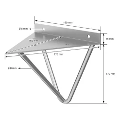Ml-Design Equerre De Fixation-4x Support Etagere d'angle triangle en métal gris avec vis 160 mm