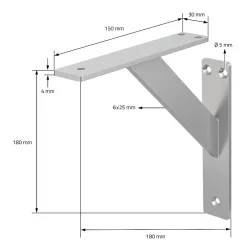Ml-Design 4x Support Etagere murale fixation flottante aluminium argent
