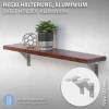 Ml-Design 4x Support Etagere murale fixation flottante aluminium argent