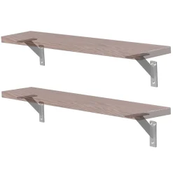 Ml-Design 4x Support Etagere murale fixation flottante aluminium argent