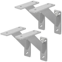 Ml-Design 4x Support Etagere murale fixation flottante aluminium argent