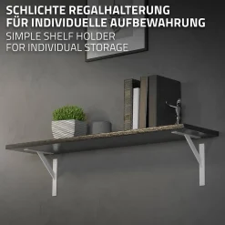 Ml-Design 4x Support Etagere murale fixation flottante aluminium blanc