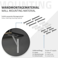 Ml-Design 4x Support Etagere murale fixation flottante aluminium blanc
