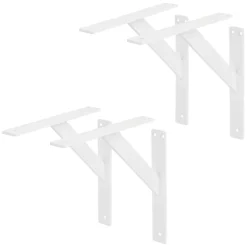 Ml-Design 4x Support Etagere murale fixation flottante aluminium blanc